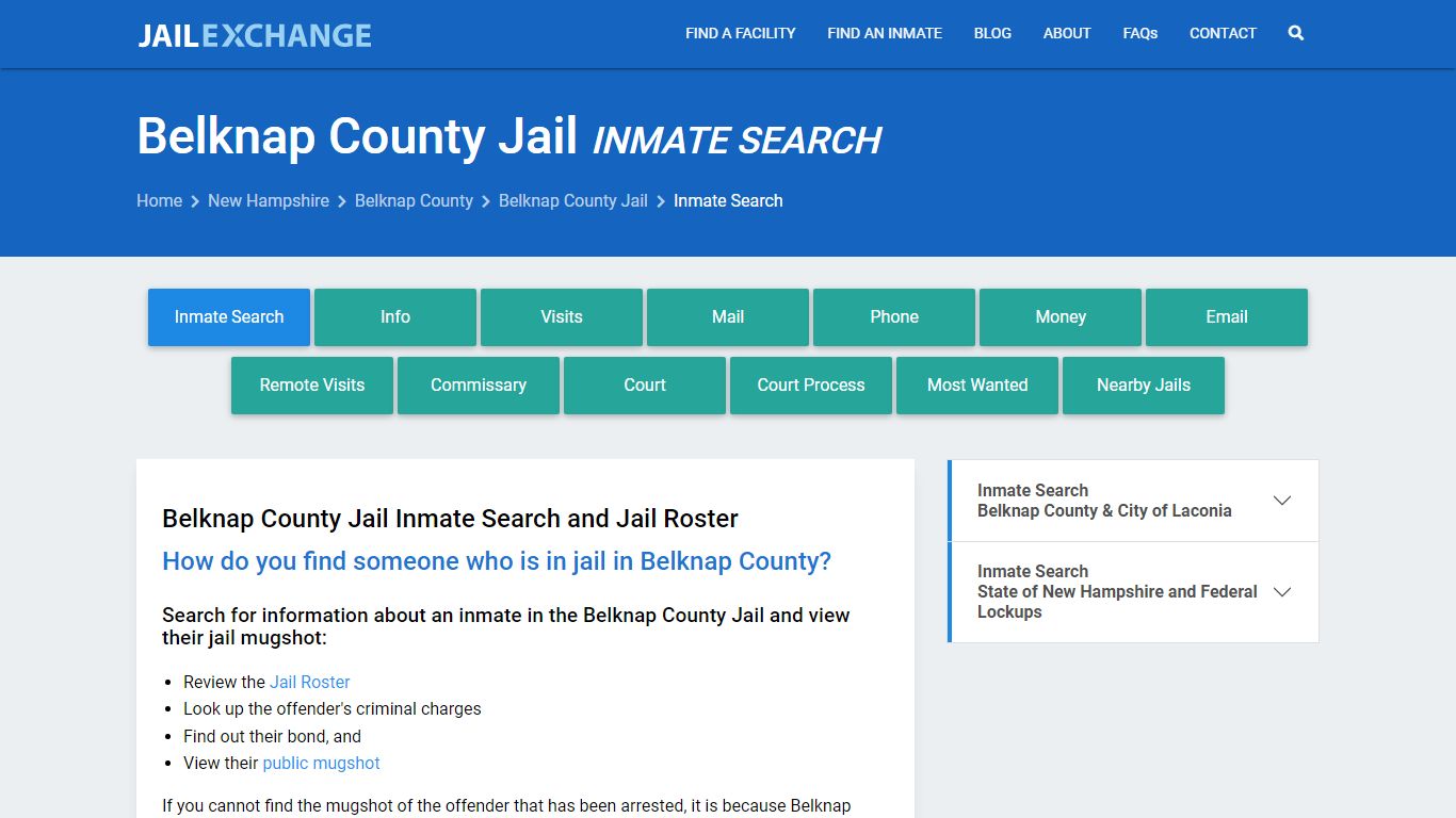 Inmate Search: Roster & Mugshots - Belknap County Jail, NH - Jail Exchange